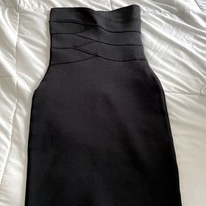 Black strapless dress
